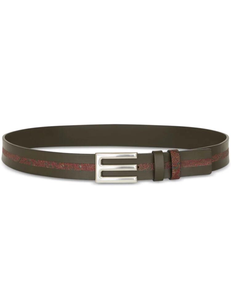 ETRO logo-plaque leather belt - Green Cover