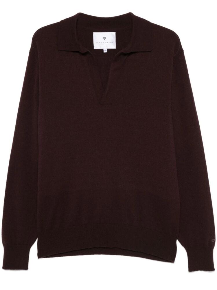 SEVEN GAUGE cashmere polo sweater - Brown Cover