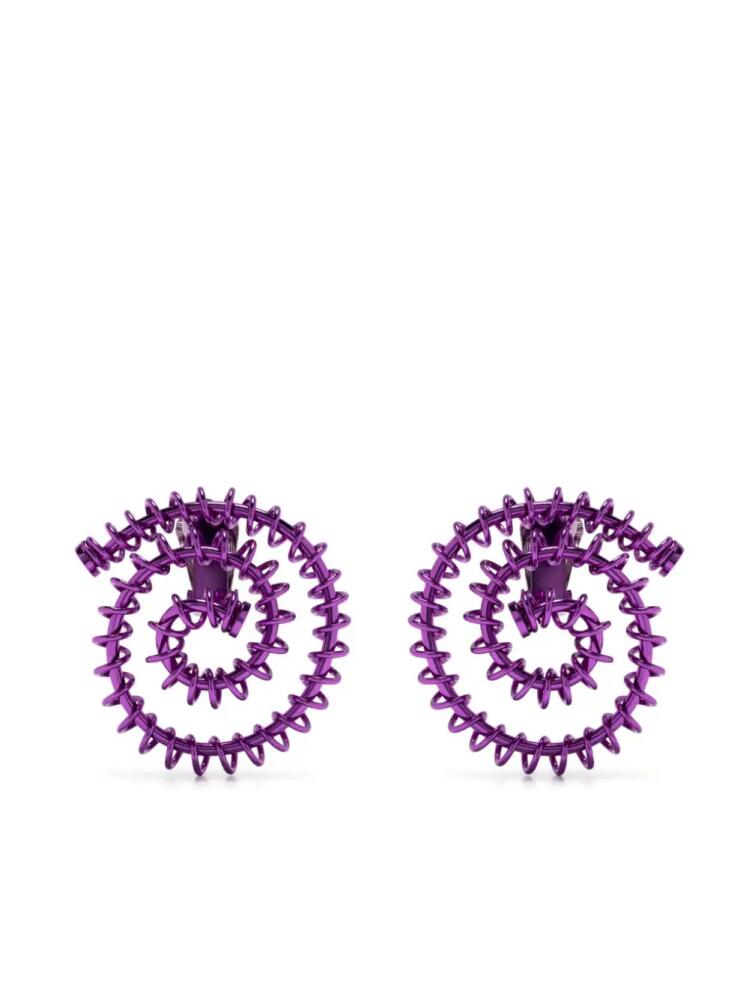 Sunnei spiral-bound circular-design earrings - Purple Cover