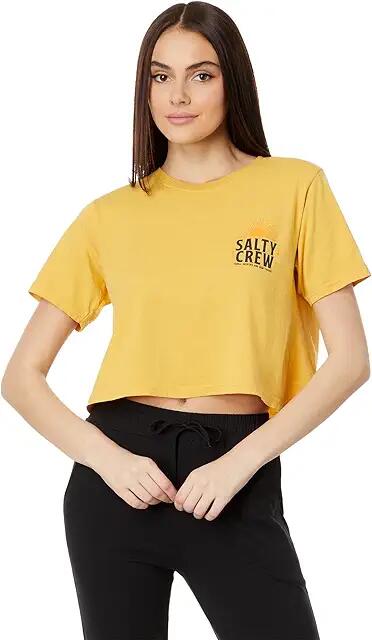 Salty Crew Cruisin Crop Tee (Baked Yellow) Women's Clothing Cover