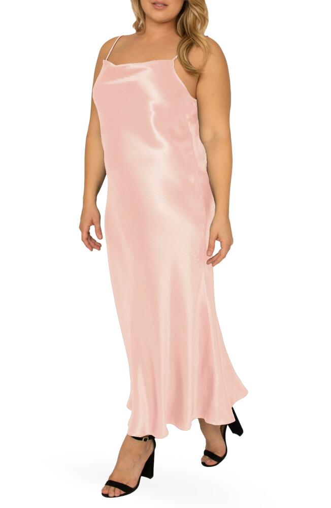 Standards & Practices Cowl Neck Satin Slipdress in Rosepink Cover