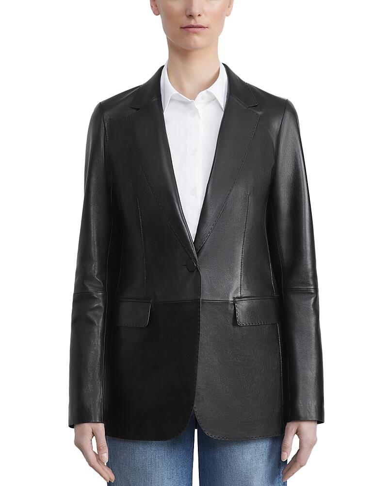 Lafayette 148 New York Leather Single Breasted Blazer Cover