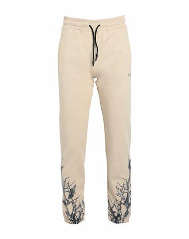 Phobia Archive Beige Pants With Black Lightning Man Pants Beige Cotton Cover