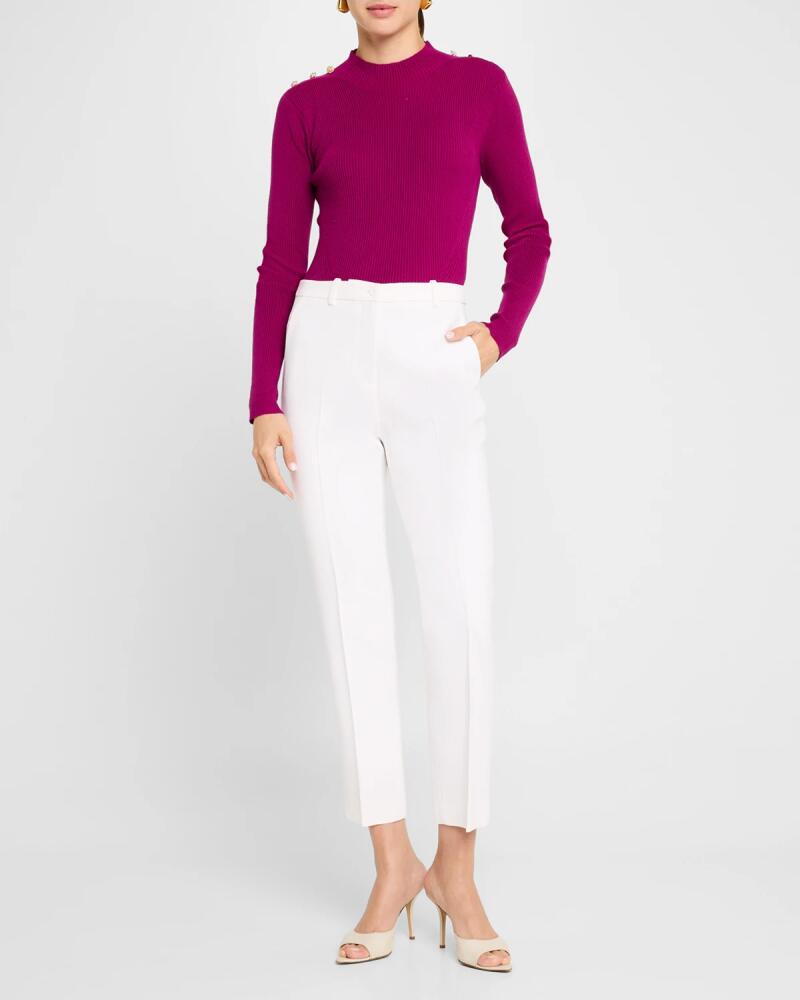 Elie Tahari The Yana Ribbed Mock-Neck Sweater Cover