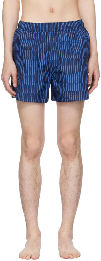 ZEGNA Navy Striped Swim Shorts Cover