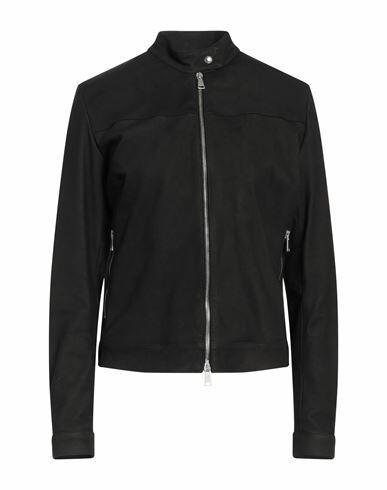 Giorgio Brato Woman Jacket Black Leather, Cotton, Elastane Cover