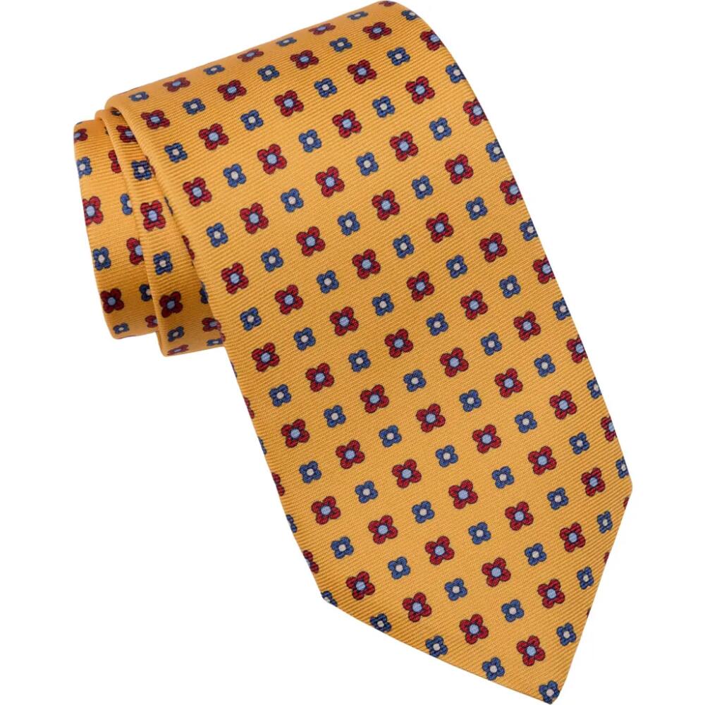 Elizabetta Siracusa - Extra Long Printed Silk Tie for Men in Sunflower Yellow Cover