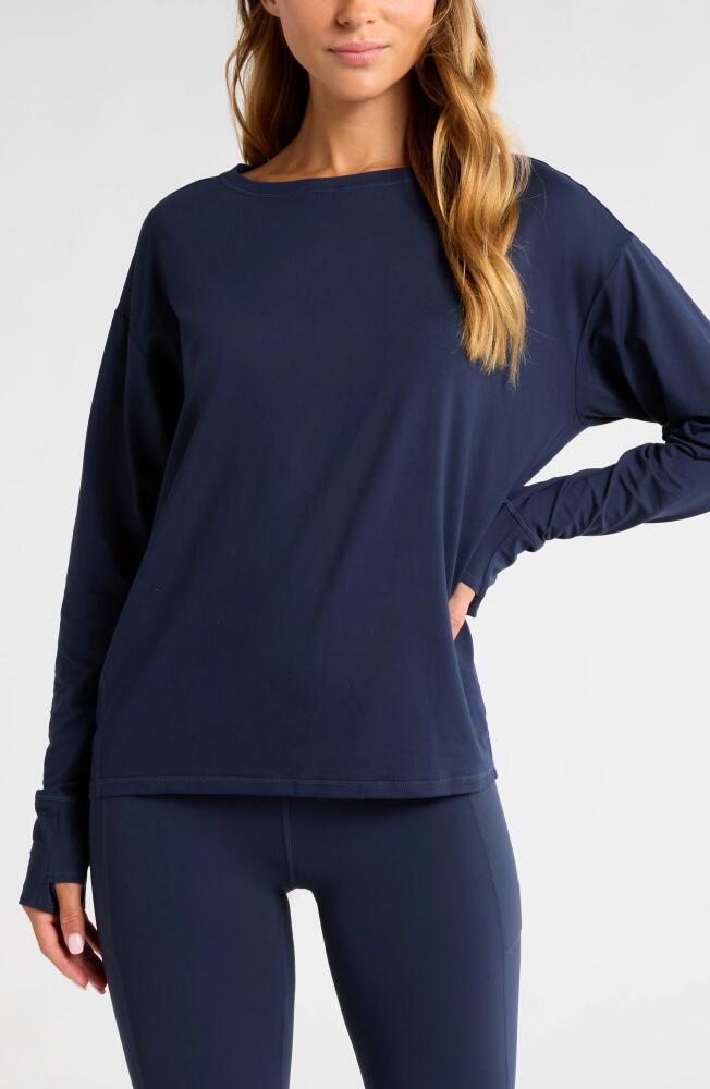 Zella Equilibrium Cocoon Long Sleeve T-Shirt in Navy Sapphire Cover