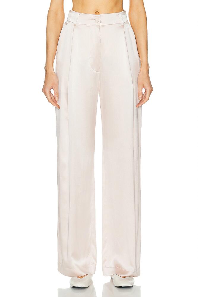 SABLYN Emerson Pleated Silk Pant in Cream Cover