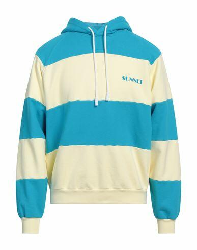 Sunnei Man Sweatshirt Turquoise Cotton, Elastane Cover