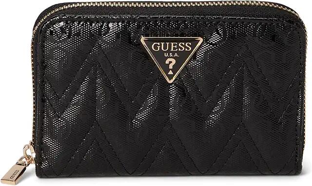 GUESS Adelard Medium Zip Around Wallet (Black) Wallet Handbags Cover