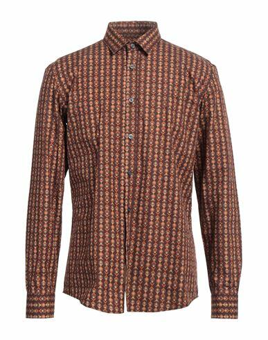 Grey Daniele Alessandrini Man Shirt Brown Cotton Cover