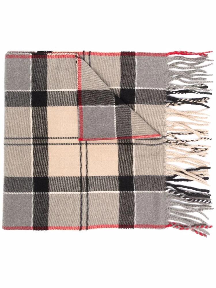 Barbour plaid-check fringed scarf - Neutrals Cover