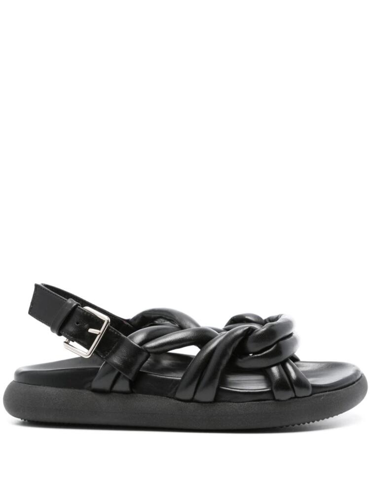 Souliers Martinez Telva leather sandals - Black Cover