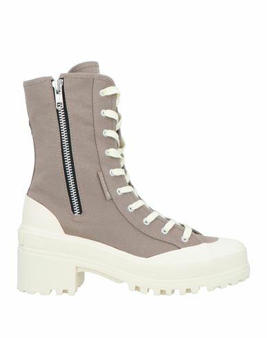 Paura X Superga Woman Ankle boots Khaki Cotton Cover