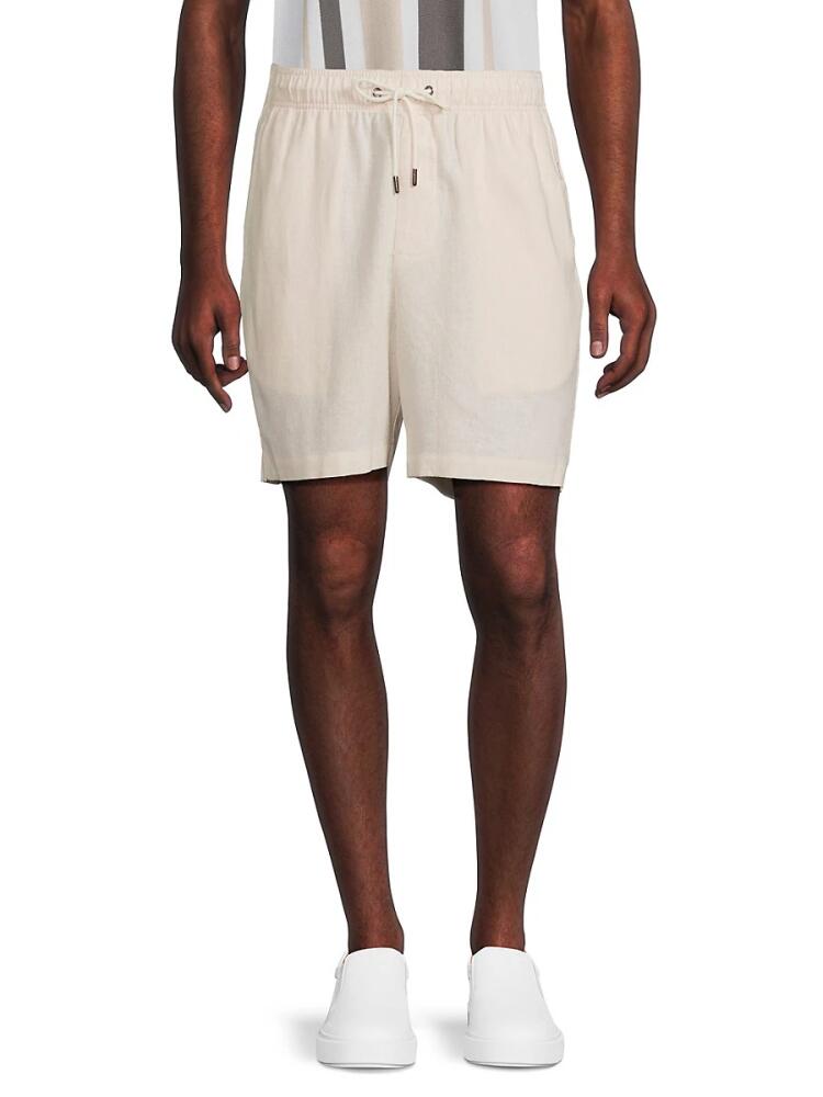 Onia Men's Drawstring Linen Blend Shorts - Oat Cover