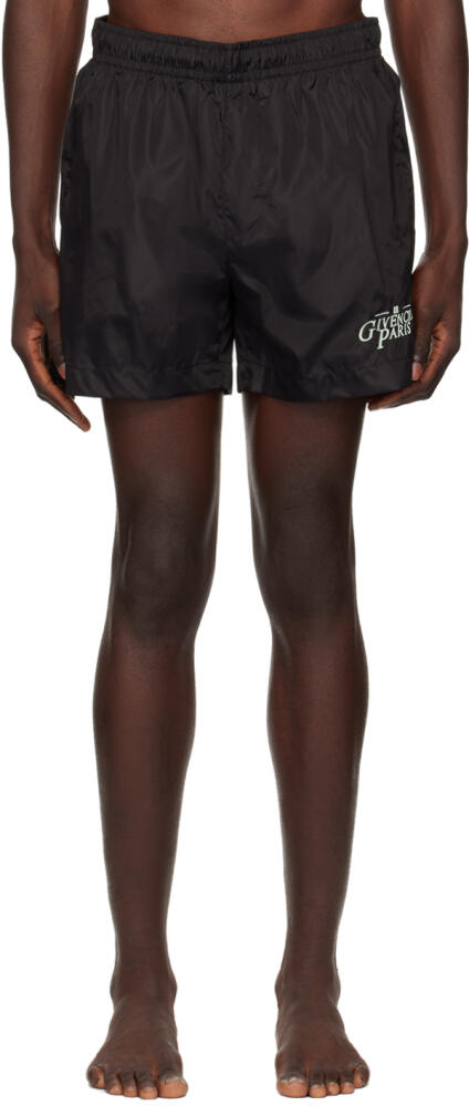 Givenchy Black Embroidered-Logo Swim Shorts Cover