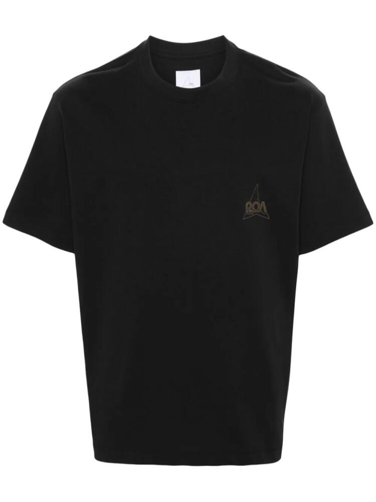 ROA logo-print cotton T-shirt - Black Cover