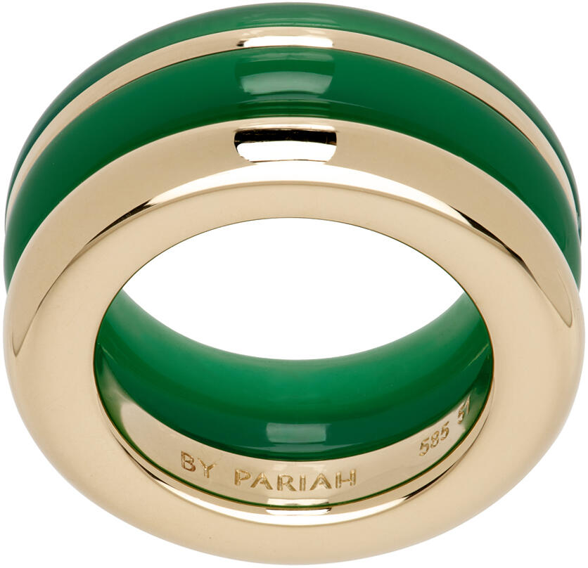 By Pariah Gold & Green Essential Stack Ring Set Cover