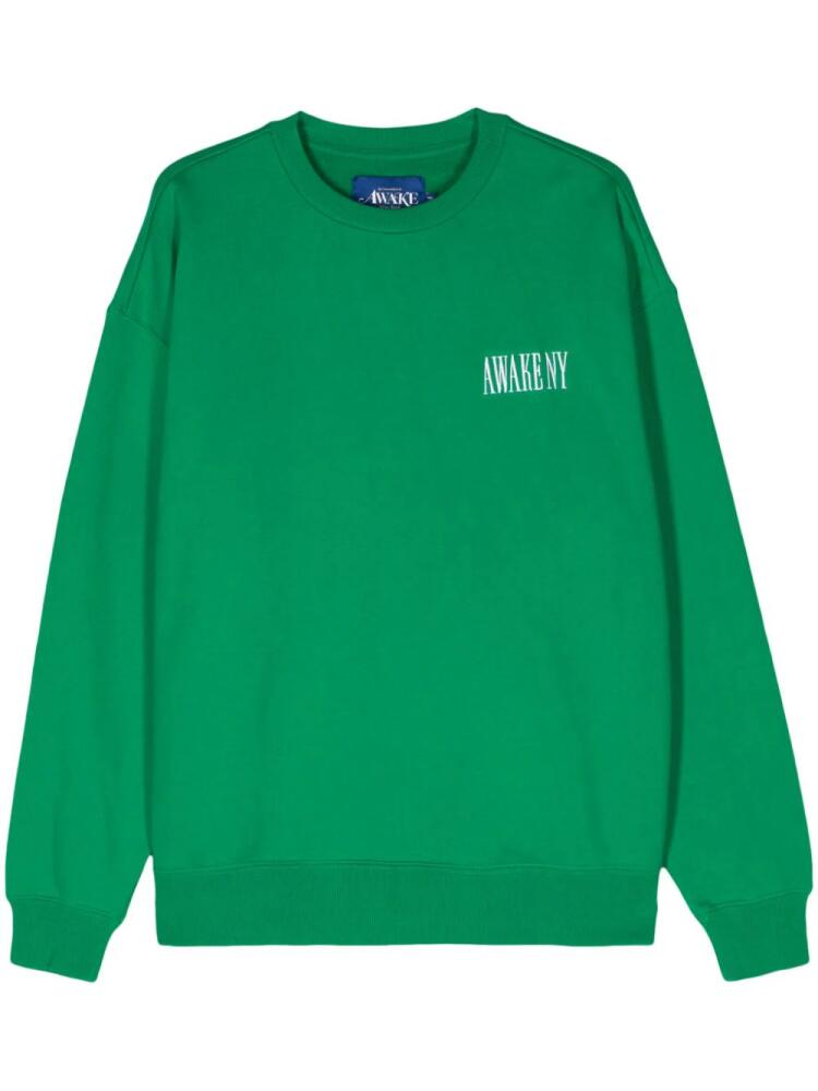 Awake NY logo-embroidered cotton sweatshirt - Green Cover