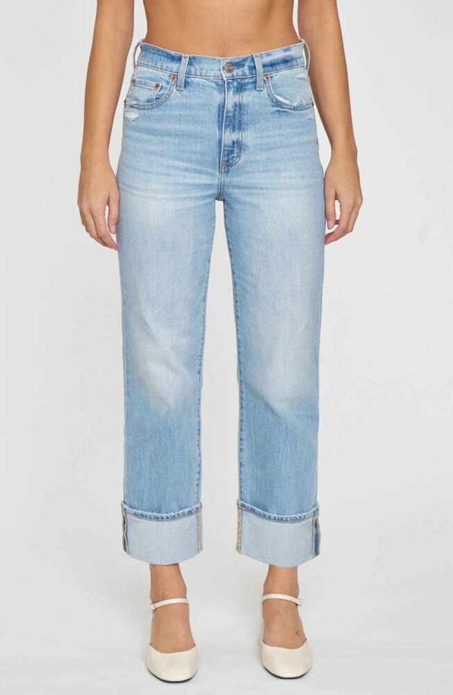 Sundaze High Waist Cuff Crop Straight Leg Jeans in Fate Cover