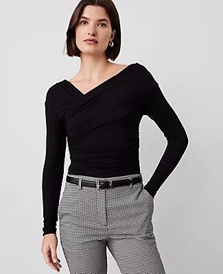 Ann Taylor Asymmetric Wrap Bodysuit Cover