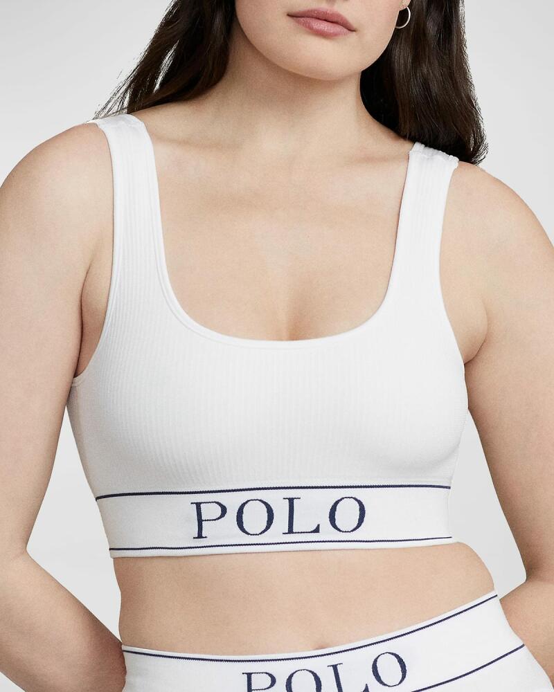 Polo Ralph Lauren Ribbed Scoop-Neck Logo Bralette Top Cover