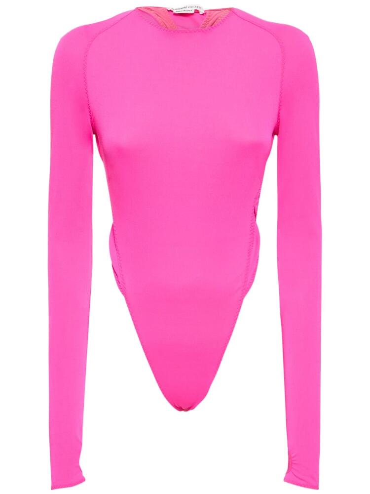 ALESSANDRO VIGILANTE Jersey Crewneck Crisscross Bodysuit Cover