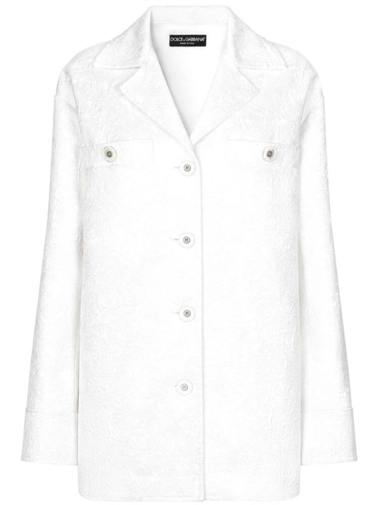 Dolce & Gabbana jacquard brocade coat - White Cover