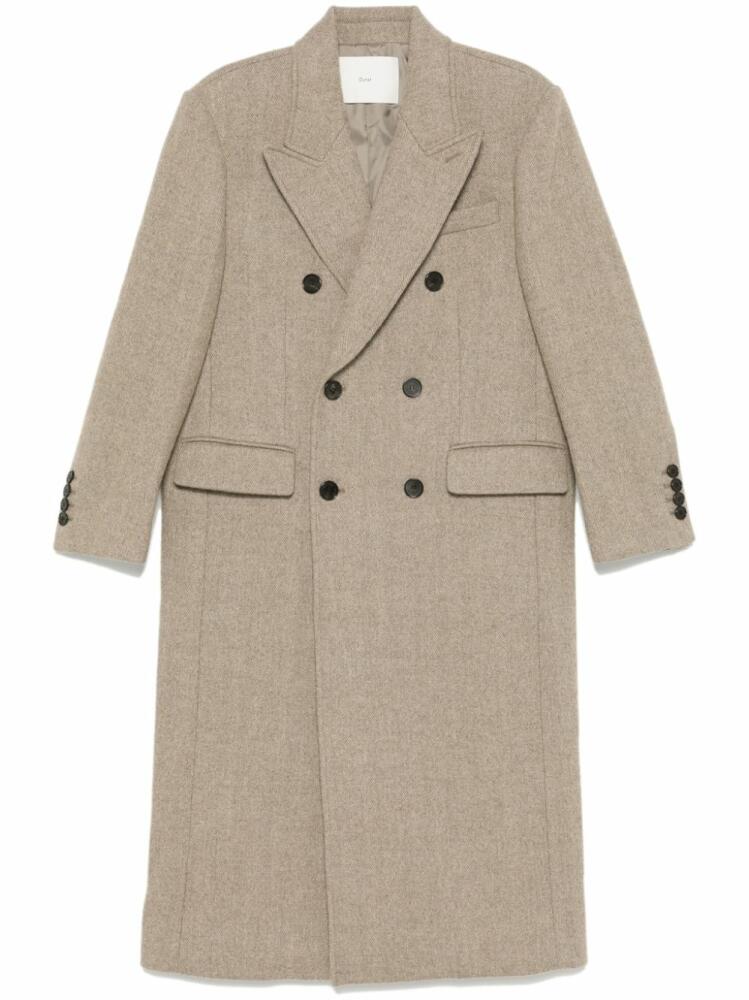 DUNST herringbone double-breasted coat - Brown Cover