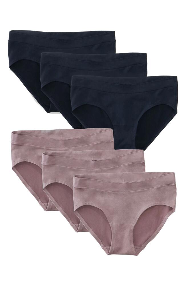 Ingrid & Isabel 6-Pack Seamless Maternity Briefs in Black/Mauve Cover