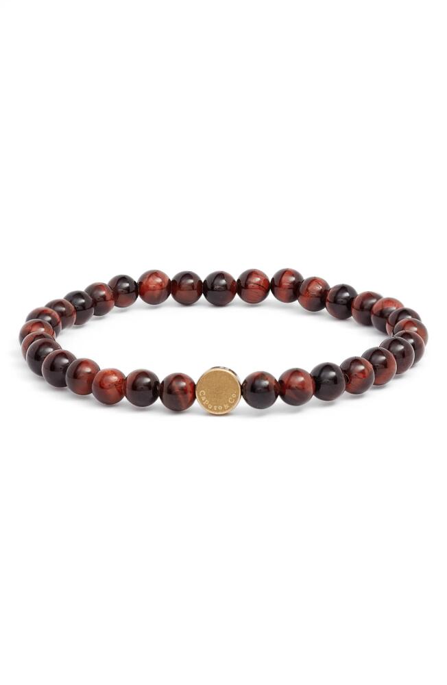 Caputo & Co. Men's Stone Bead Bracelet in Dark Red Cover