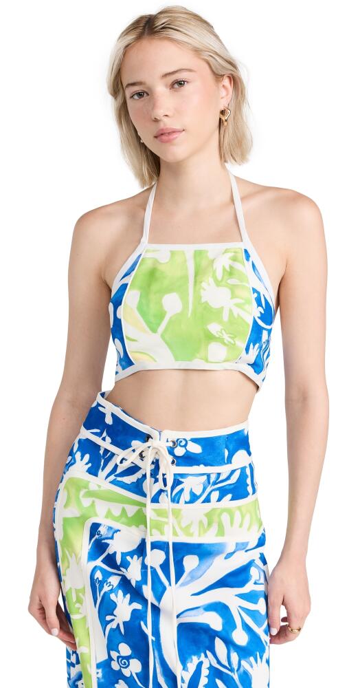 Rosie Assoulin O'Delia Halter Top Marine Blue Cover