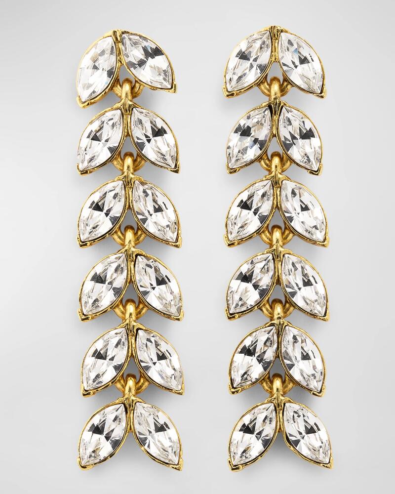 Oscar de la Renta Crystal Leaf Earrings Cover