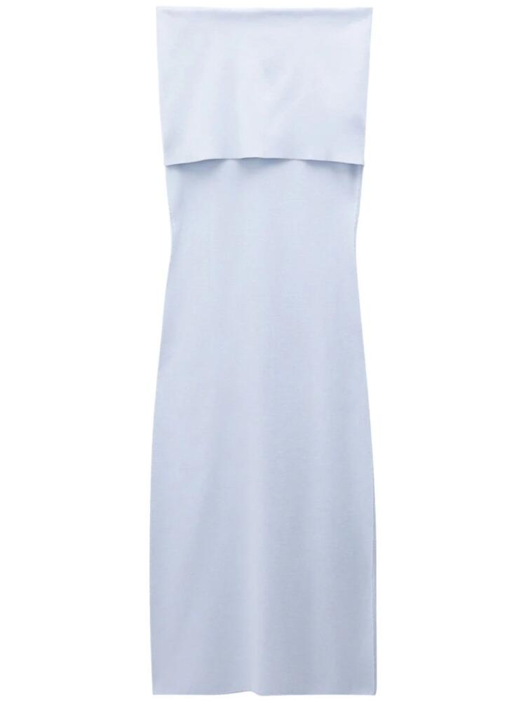 Filippa K folded off-shoulder midi dress - Blue Cover