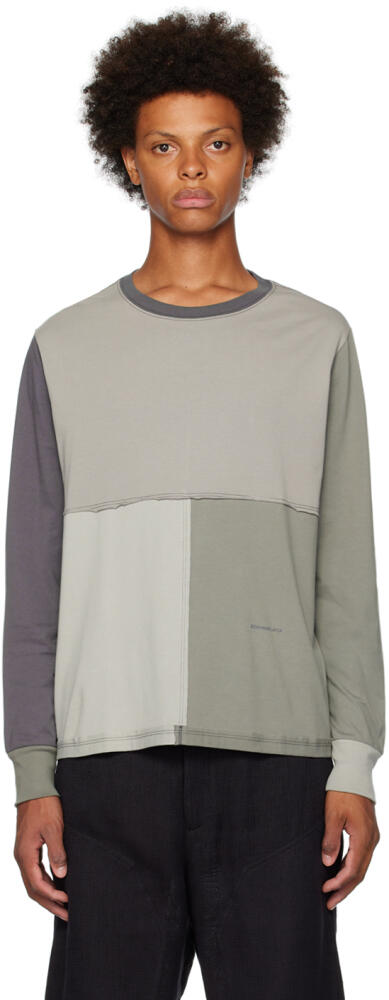 Eckhaus Latta Gray Lapped Long Sleeve T-Shirt Cover