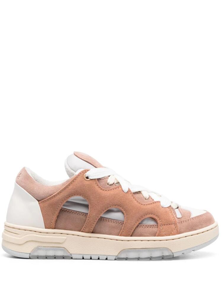 Paura panelled lace-up sneakers - Neutrals Cover