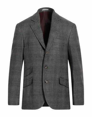 Brunello Cucinelli Man Blazer Grey Wool, Linen, Cashmere, Silk Cover