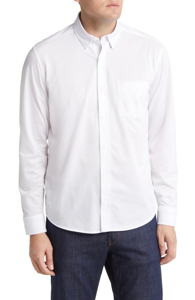 Johnston & Murphy XC Flex Cotton Button-Up Shirt in White Cover