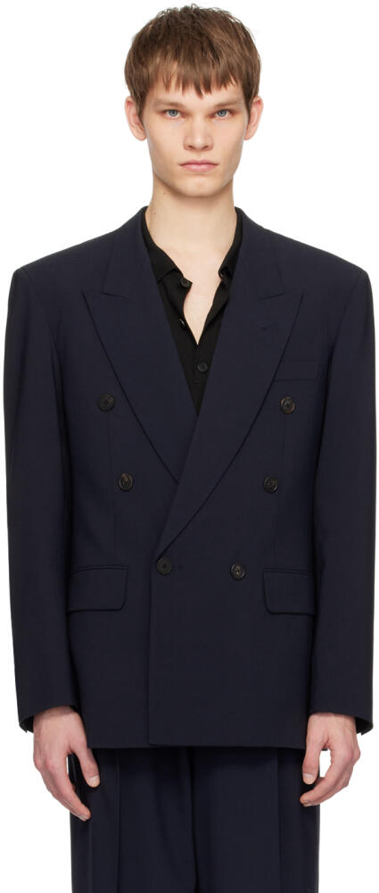 The Row Navy Marri Blazer Cover