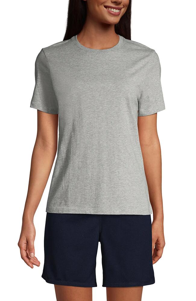 Lands' End School Uniform Tall Short Sleeve Feminine Fit Essential T-shirt in Gray Heather Cover