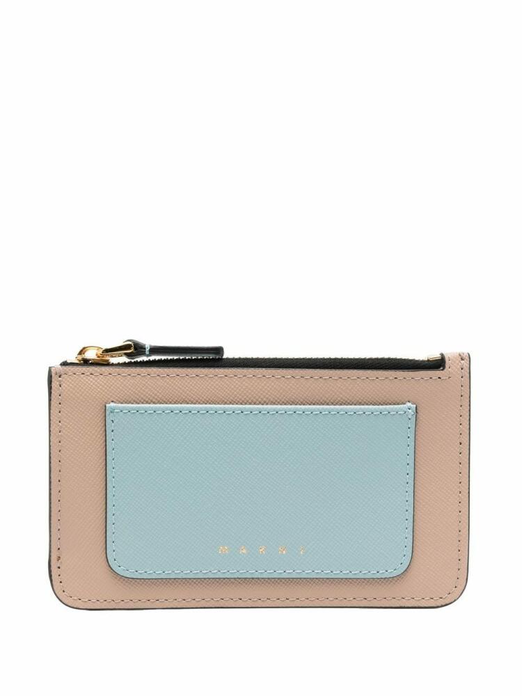 Marni leather colour-block cardholder - Neutrals Cover