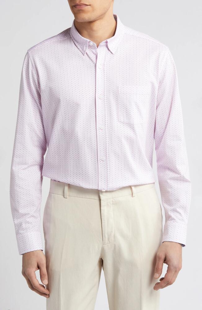 Johnston & Murphy XCFlex Dot Print Button-Up Shirt in Pink Cover