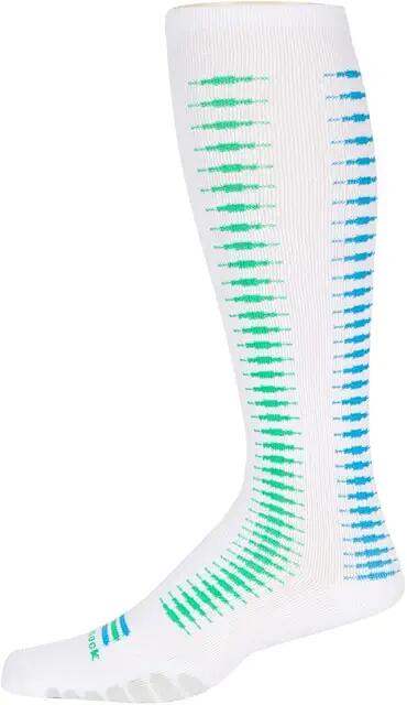 Eurosock Graduated Compression Multi Stripe OTC (Electra White) Crew Cut Socks Shoes Cover