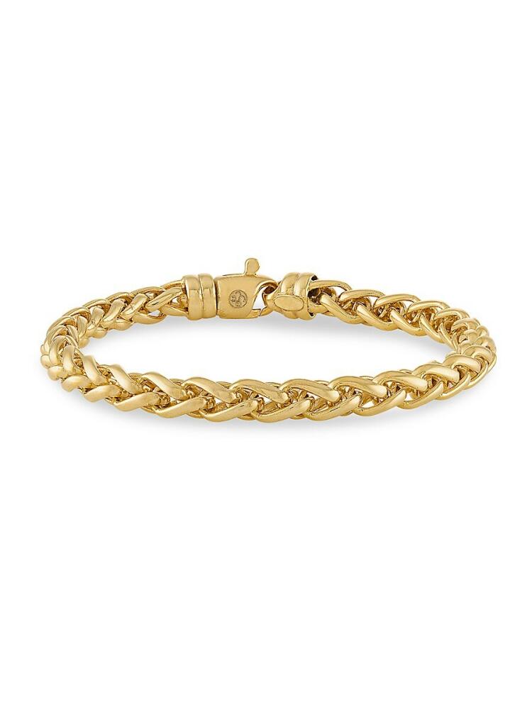 Esquire Men's 14K Goldplated Sterling Silver Wheat Chain Bracelet Cover