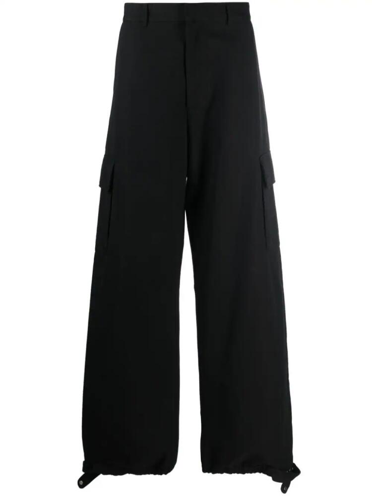 Off-White wide-leg wool-blend trousers - Black Cover