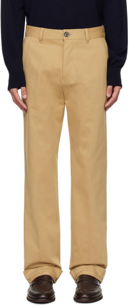 AMI Paris Tan Straight Trousers Cover