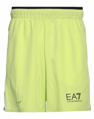 Ea7 Man Shorts & Bermuda Shorts Acid green Polyester, Elastane Cover