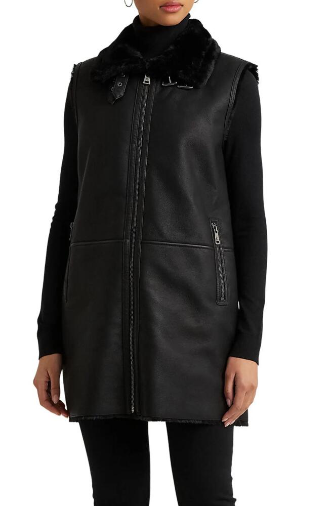 Lauren Ralph Lauren Faux Shearling Vest in Black Cover