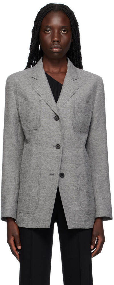 TOTEME Gray Notched Lapel Blazer Cover